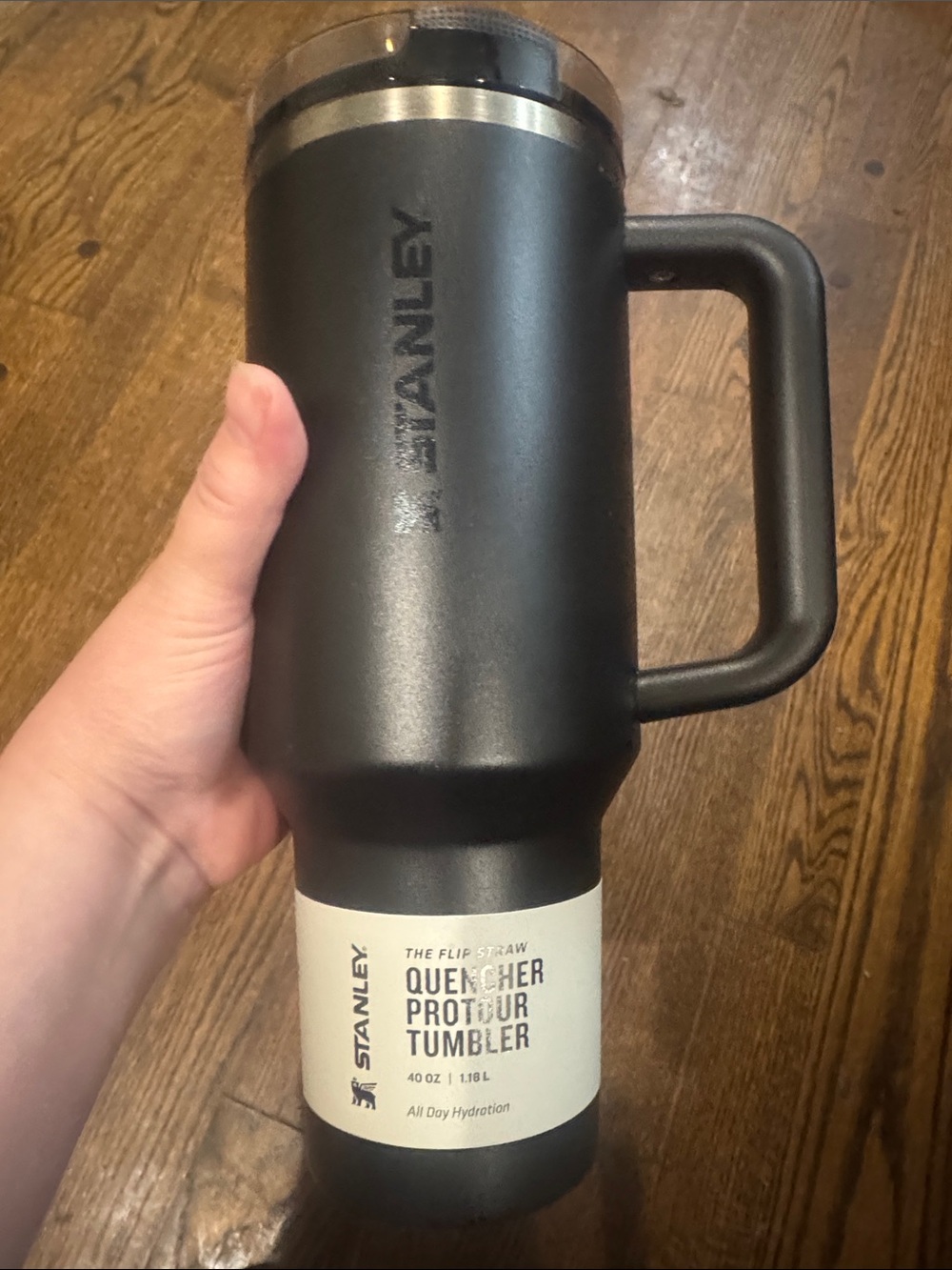 Stanley Black/Flip Straw Quencher Tumbler with Handle/NEW! NEVER USED!